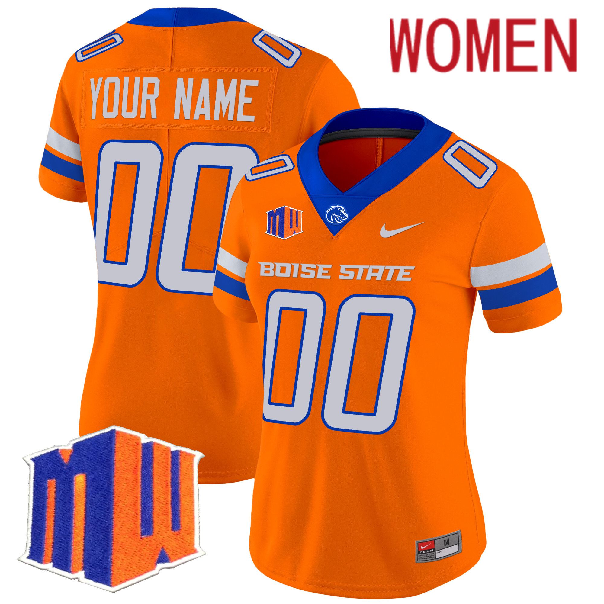 Women Boise State Broncos Orange Nike 2024 Vapor Limited Custom NCAA Jersey->customized ncaa jersey->Custom Jersey